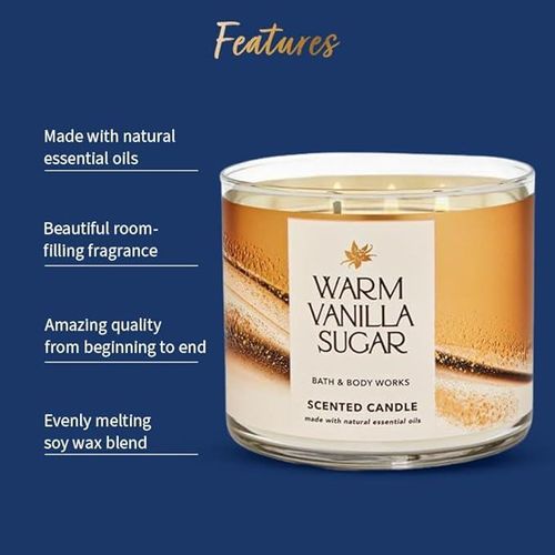 Bath & Body Works Warm Vanilla Sugar 3 Wick Scented Candle