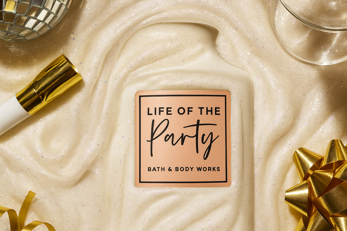Detail shot with shimmering texture and party props