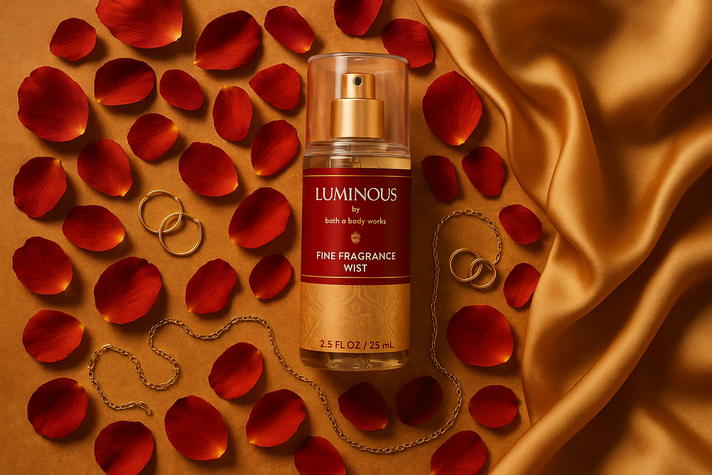 Luminous Fragrance Mist - Artistic Flat Lay