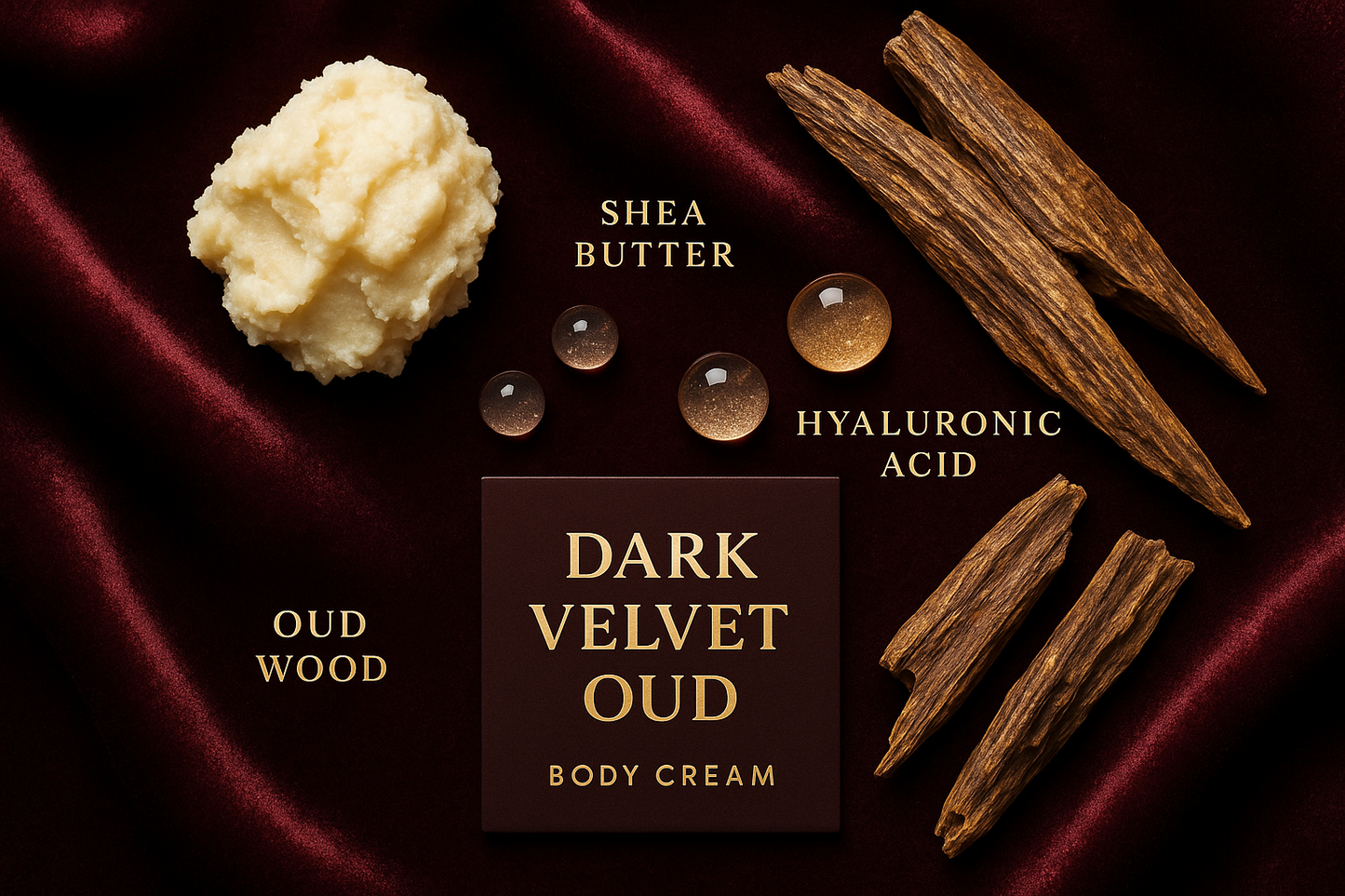 Dark Velvet Oud Body Cream - Ingredients Showcase