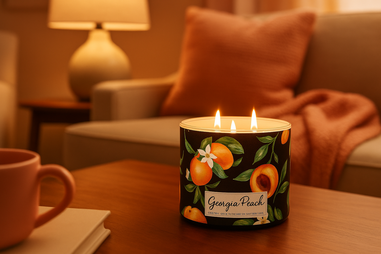 Georgia Peach Candle Lifestyle Images