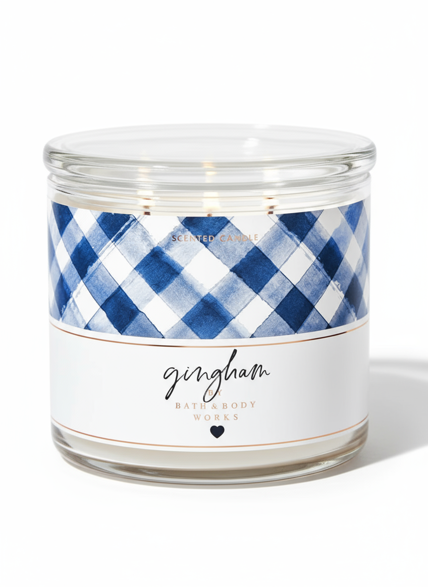 Gingham Candle Product Shot