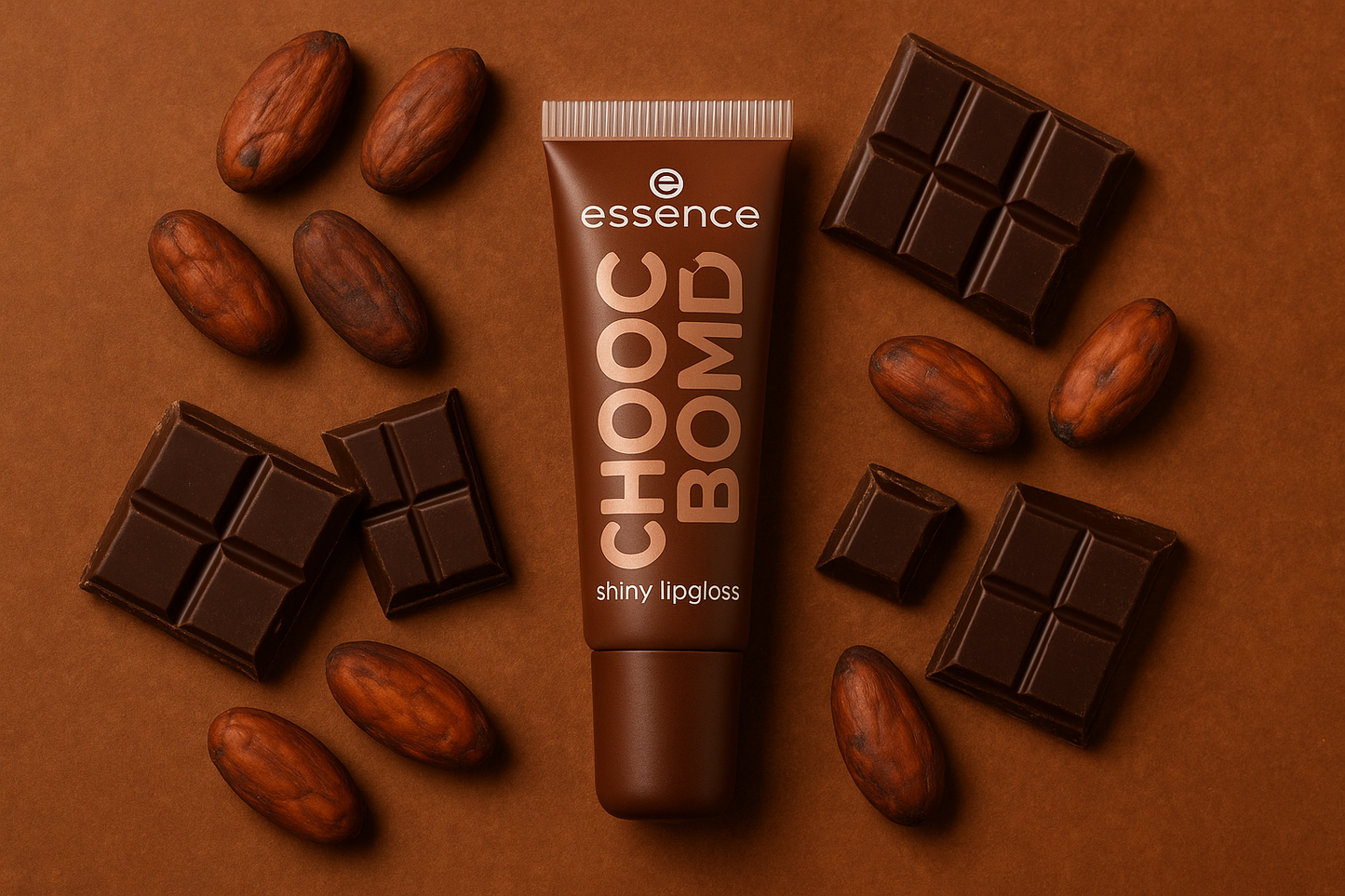 Essence Choco Bomb Lip Gloss - Flat Lay