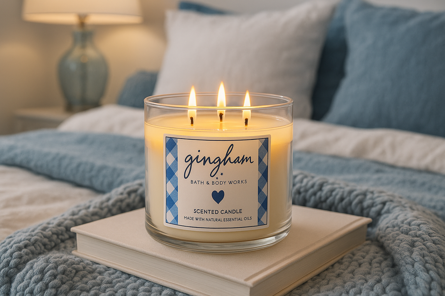 Gingham Candle Lifestyle