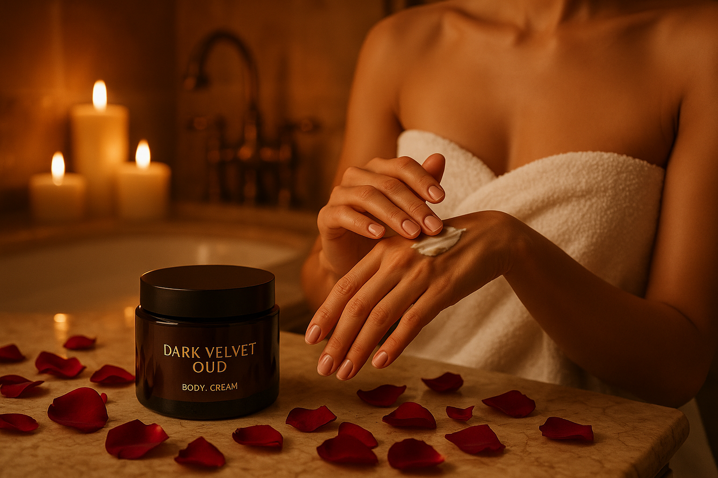 Dark Velvet Oud Body Cream - Lifestyle Shot