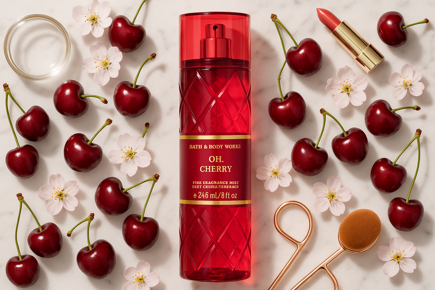 Flat Lay with Cherries