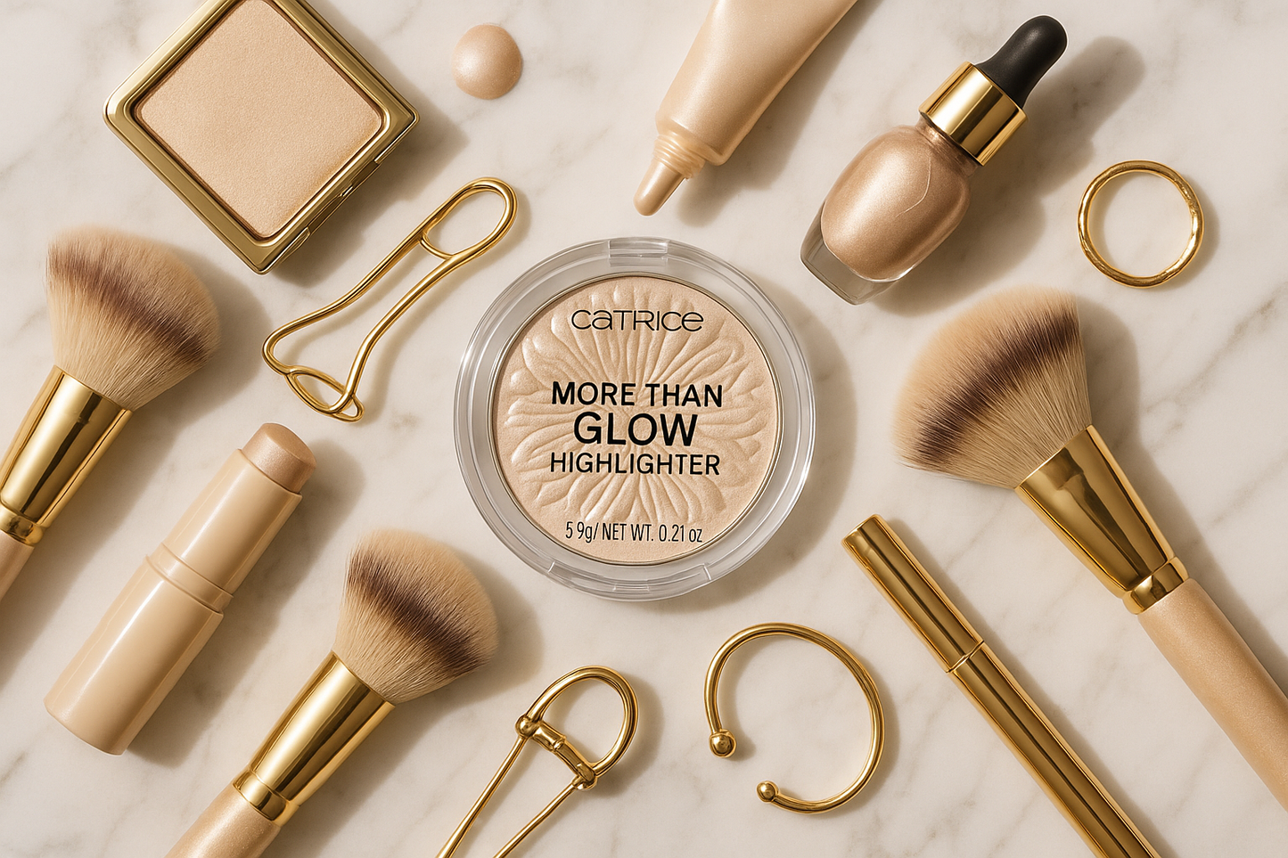 Catrice More Than Glow Highlighter - Beauty Flat Lay