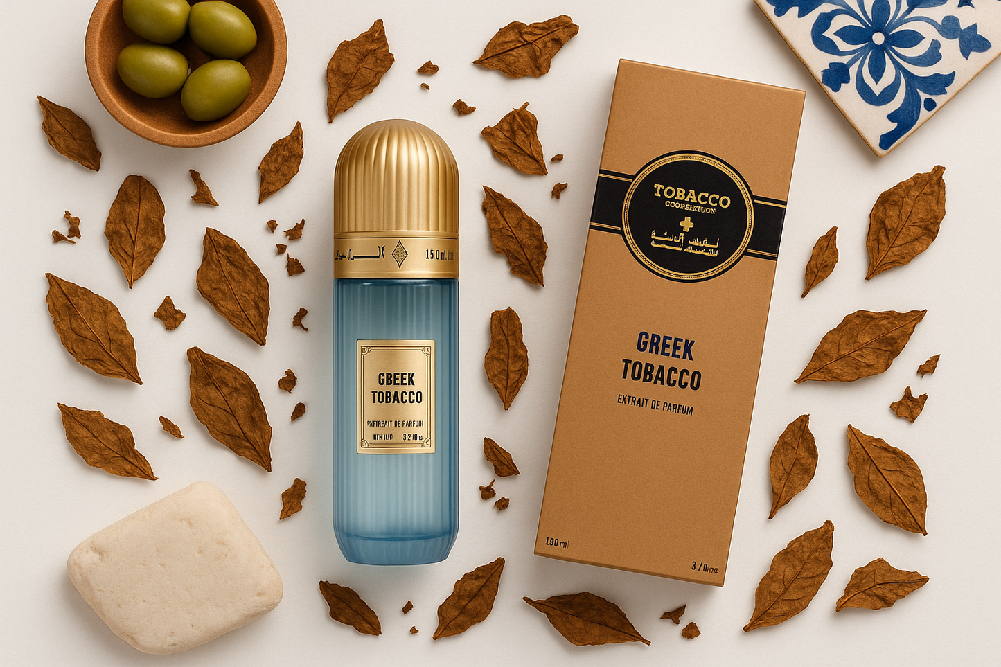 Greek Tobacco Flat Lay Composition