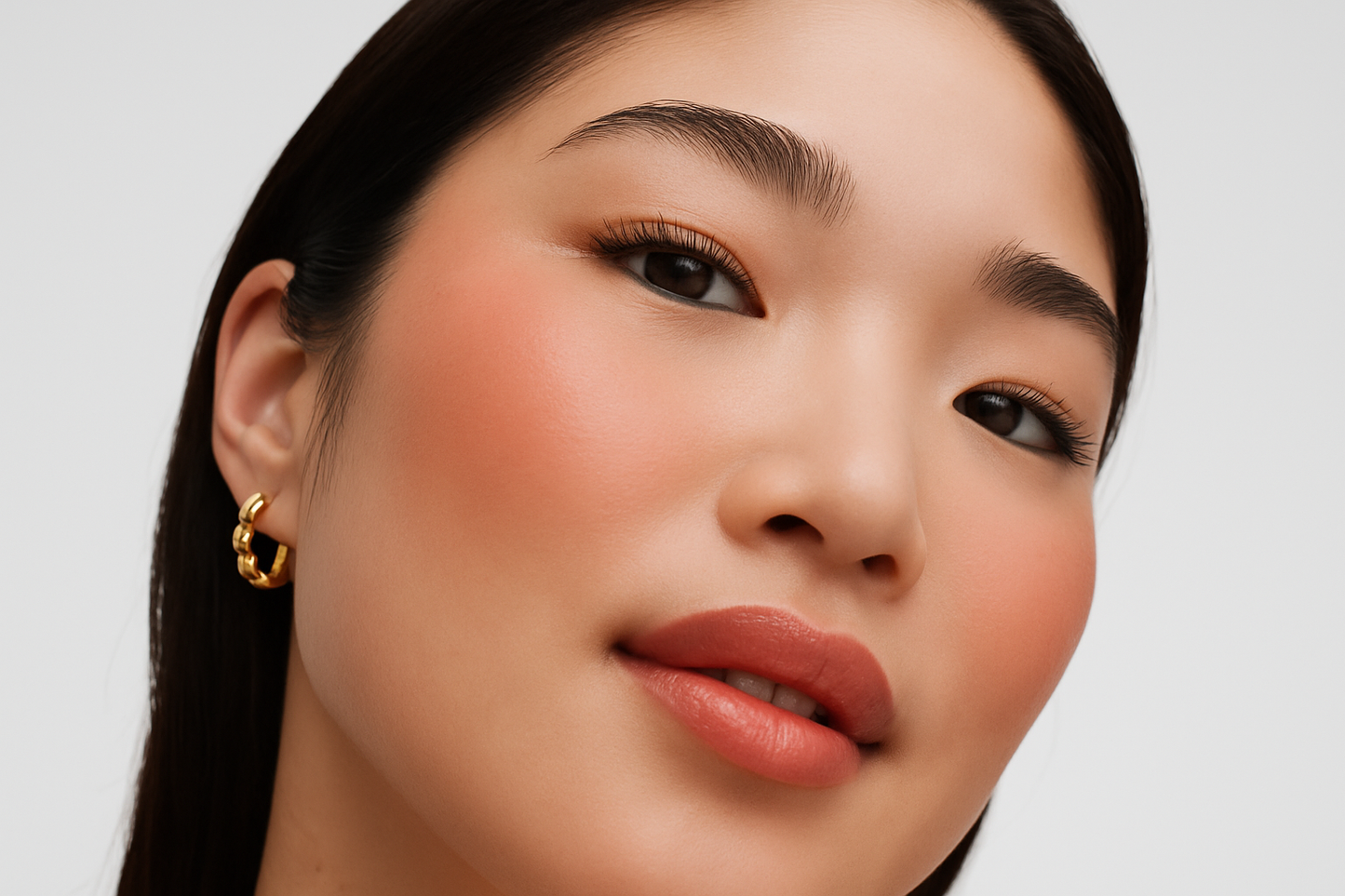 Model wearing blush