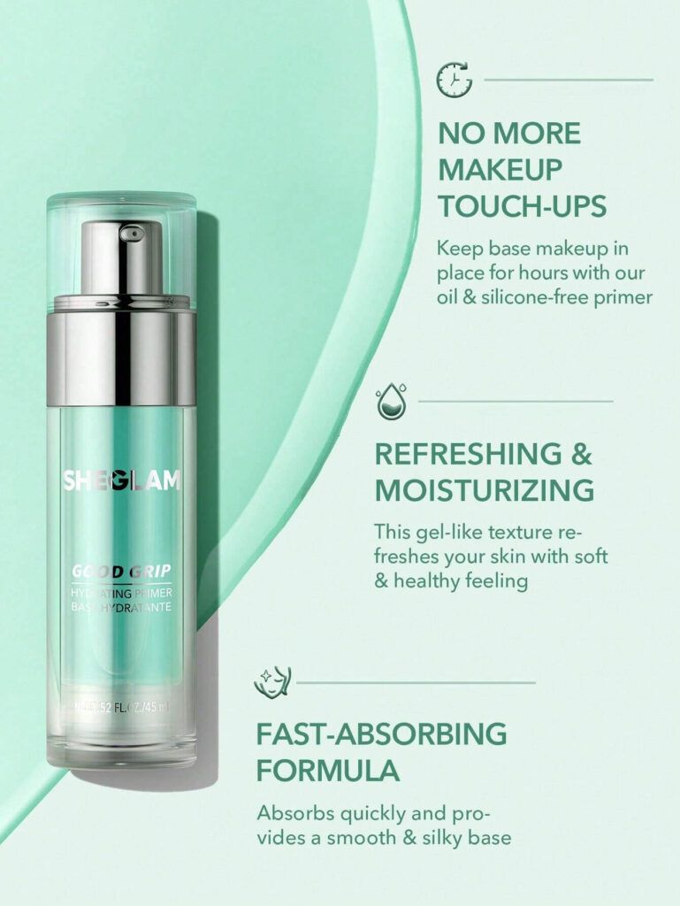 SHEGLAM Good Grip Hydrating Primer Oil Control Moisturizing Primer Gel Smooth Fine Lines Oil And Silicone-Free Face Primer