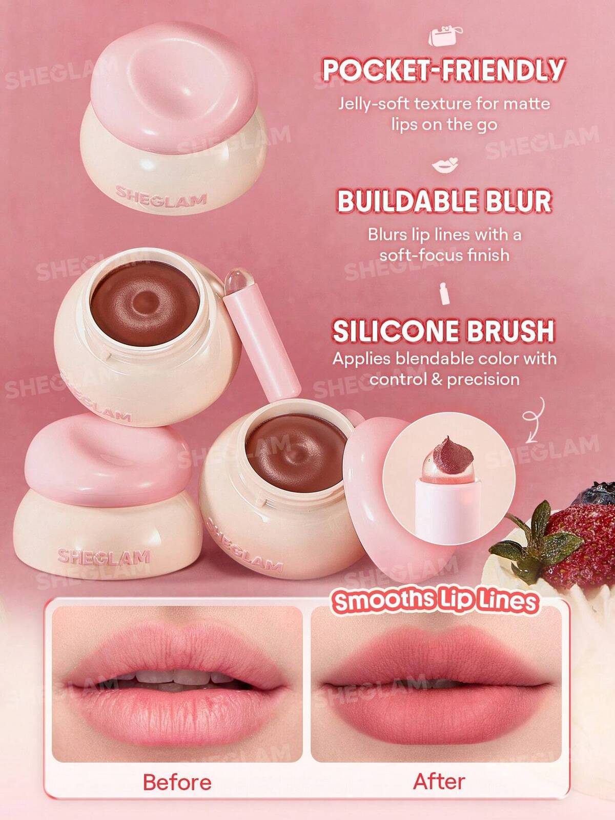 SHEGLAM Bounce Putty Pocket Lip Pot-Pomelo Plump