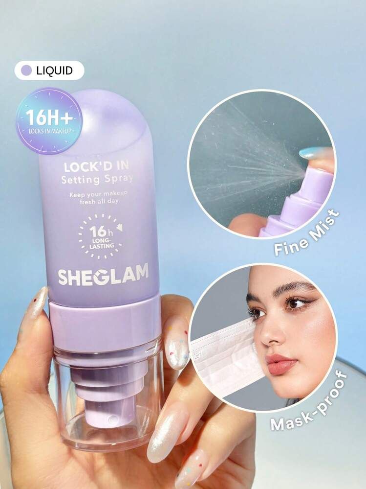 SHEGLAM Lock'D In Setting Spray Mattifying Effect Quick-Drying Long Lasting Makeup Locking Spray Oil-Control Non-Greasy Makeup Settin spray