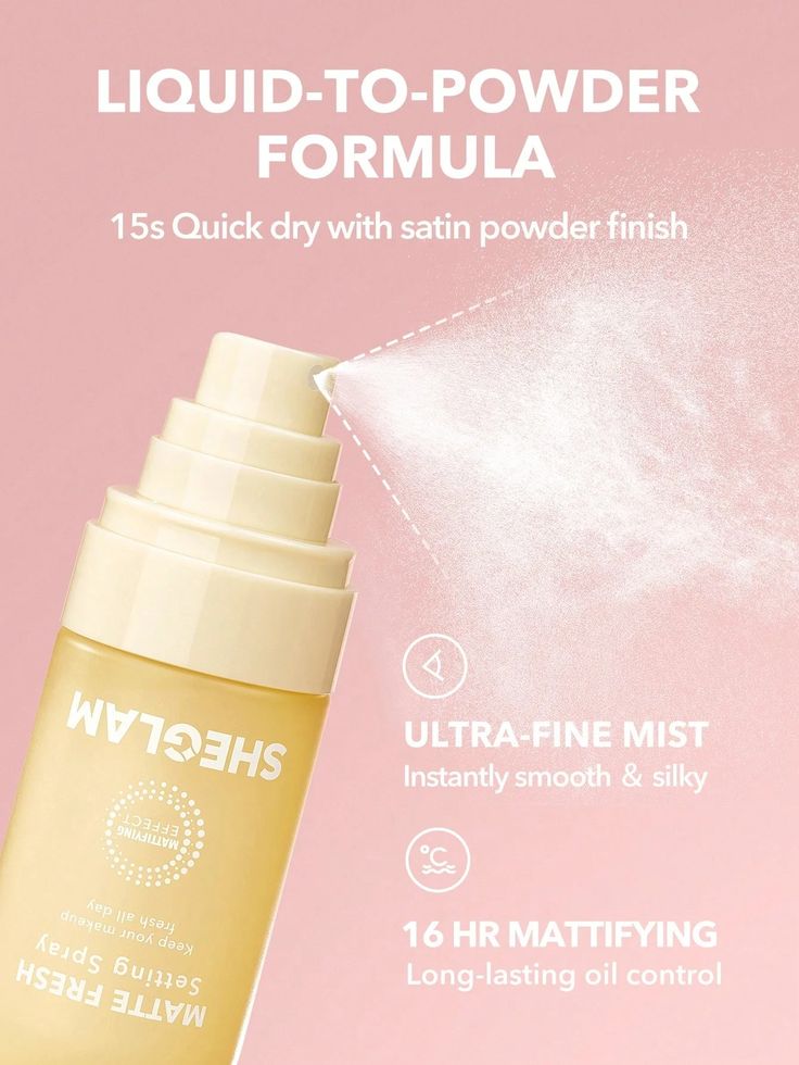 SHEGLAM Matte Fresh Setting Spray Ultra Matte Liquid-To-Powder Long Lasting Makeup Locking Spray Oil-Control Non-Greasy Makeup Setting Spray