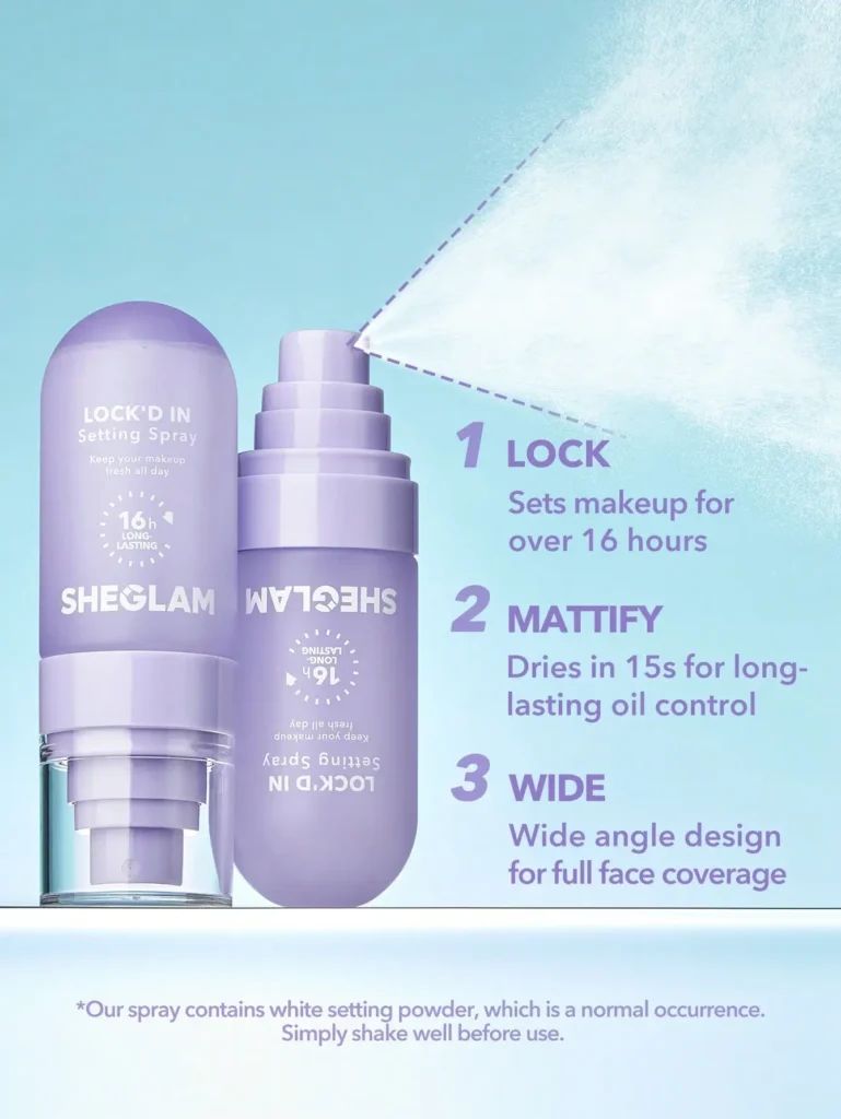 SHEGLAM Lock'D In Setting Spray Mattifying Effect Quick-Drying Long Lasting Makeup Locking Spray Oil-Control Non-Greasy Makeup Settin spray