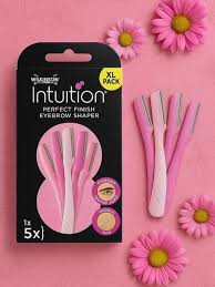 Wilkinson Sword Intuition Eyebrow Shapers - Pink Disposable Razors (4 Pack)