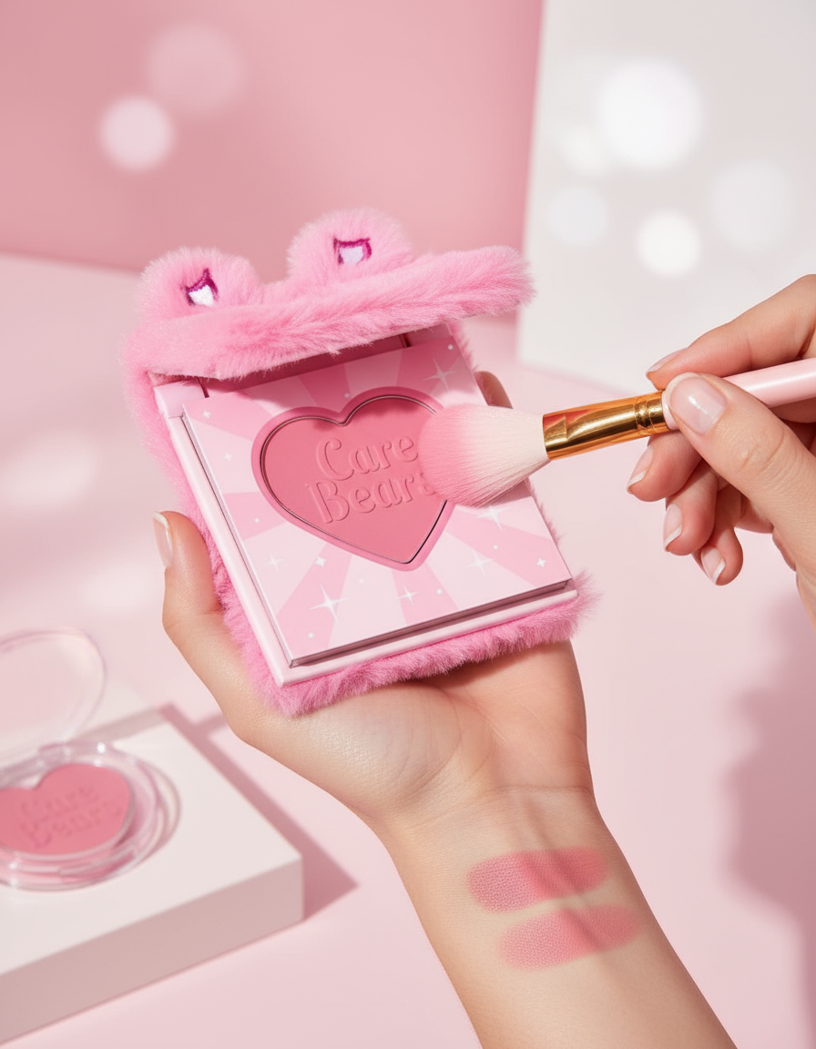 SHEGLAM x Care Bears Cuddle Time Blush - Adorable Fluffy Compact