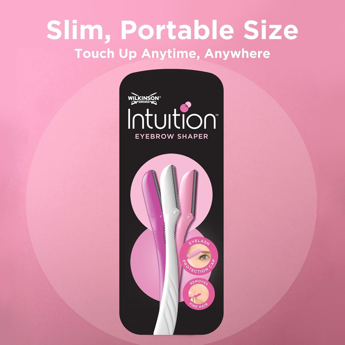Wilkinson Sword Intuition Eyebrow Shapers - Pink Disposable Razors (4 Pack)